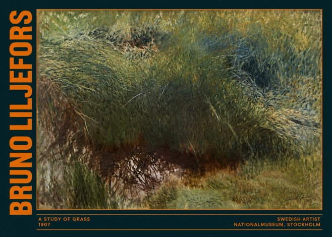 Bruno Liljefors A Study of Grass No2 - Poszter