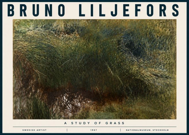 Bruno Liljefors A Study of Grass No4 - Poszter