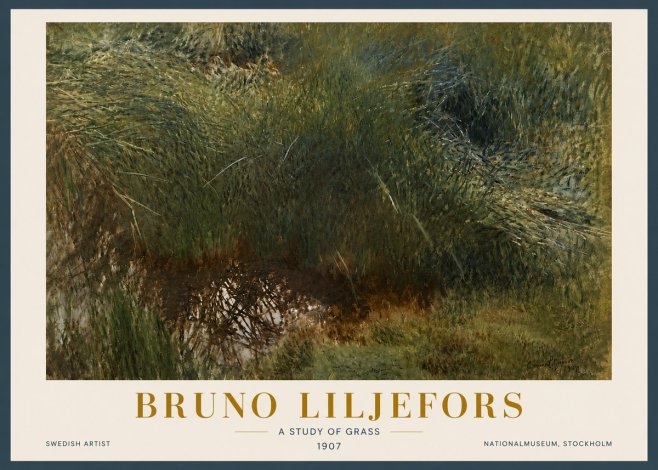 Bruno Liljefors A Study of Grass No5 - Poszter