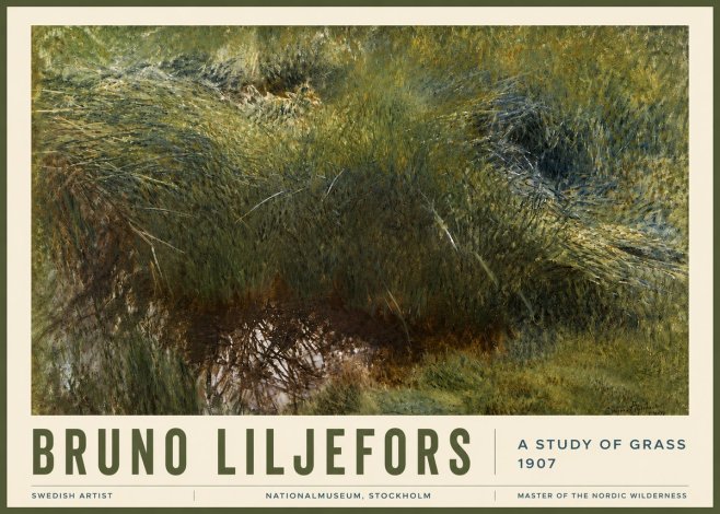 Bruno Liljefors A Study of Grass No6 - Poszter