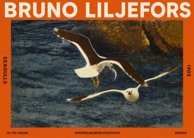Bruno Liljefors Seagulls No2 - Poszter