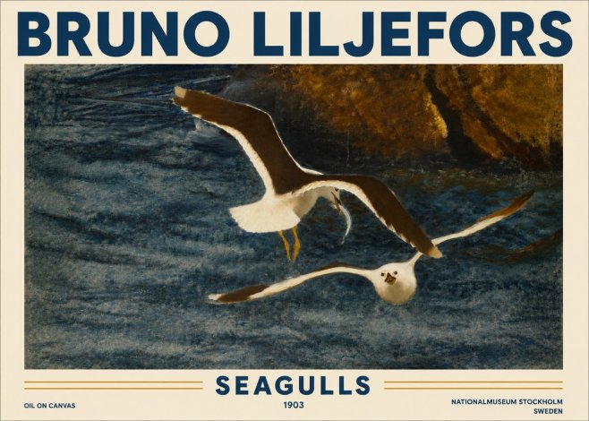 Bruno Liljefors Seagulls No4 - Poszter