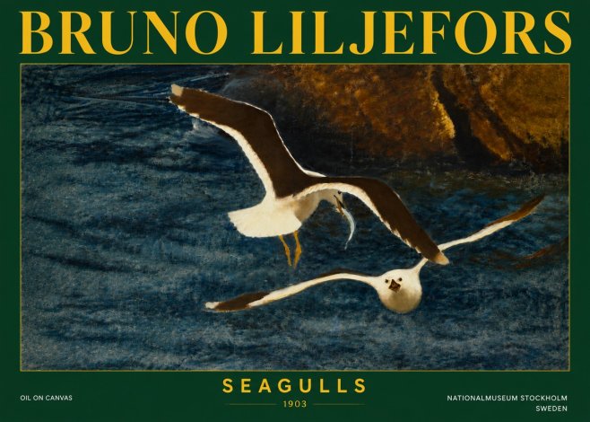 Bruno Liljefors Seagulls No5 - Poszter