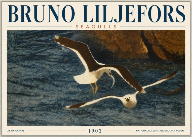 Bruno Liljefors Seagulls No6 - Poszter