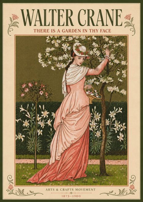 Walter Crane There Is a Garden in Thy Face I No5 - Poszter