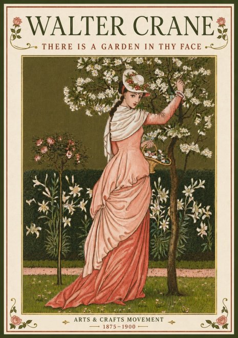 Walter Crane There Is a Garden in Thy Face I No6 - Poszter