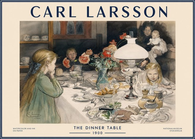 Carl Larsson The Dinner Table No4 - Poszter