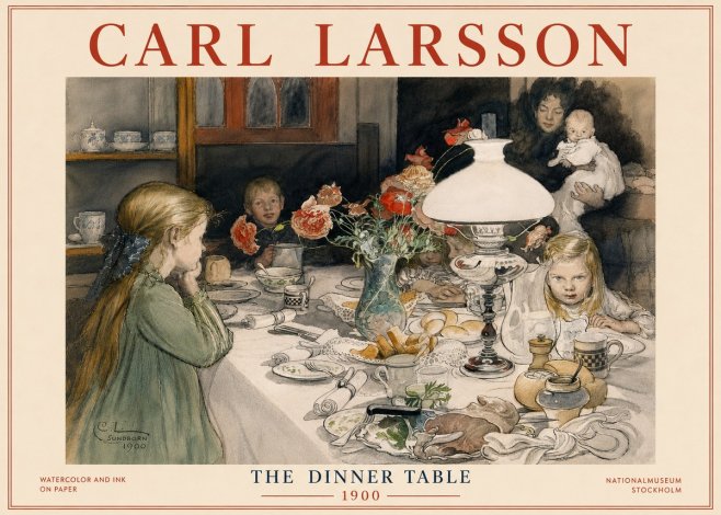 Carl Larsson The Dinner Table No6 - Poszter