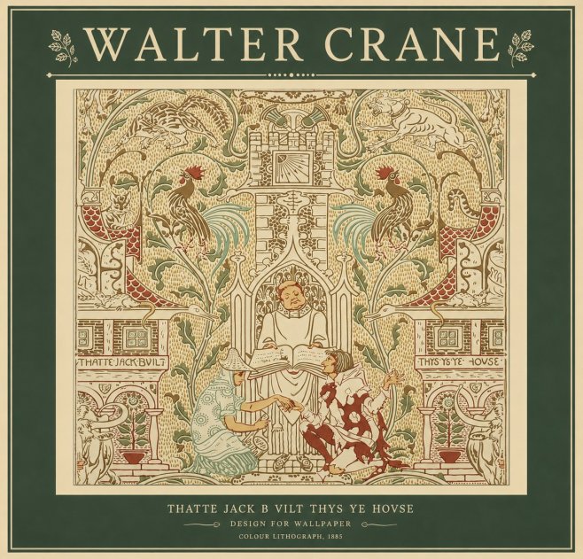 Walter Crane Design for "Thatte Jack B Vilt Thys Ye Hovse" No2 - Poszter