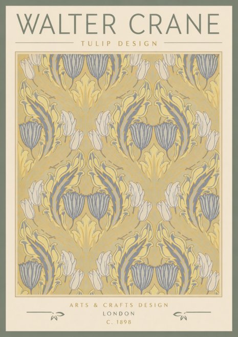 Walter Crane Tulip Design I No4 - Poszter