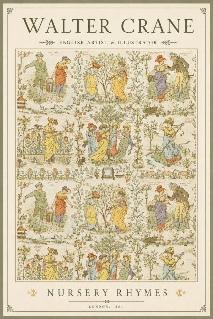 Walter Crane Nursery Rhymes No3 - Poszter