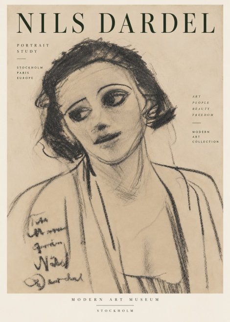 Nils Dardel Portrait Study No6 - Poszter