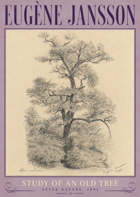 Eugène Jansson Study of an Old Tree No4 - Poszter