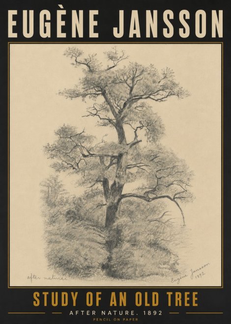 Eugène Jansson Study of an Old Tree No5 - Poszter