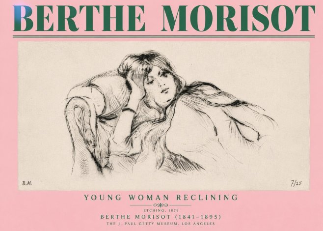 Berthe Morisot Young Woman Reclining I No4 - Poszter