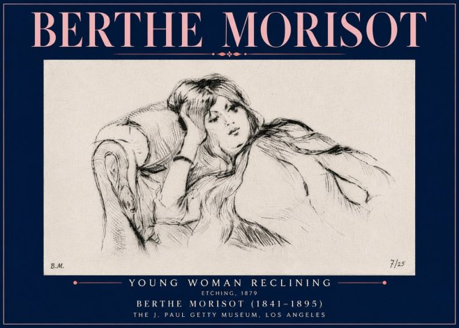 Berthe Morisot Young Woman Reclining I No5 - Poszter