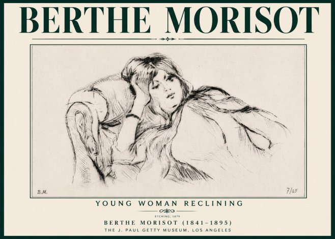 Berthe Morisot Young Woman Reclining I No6 - Poszter