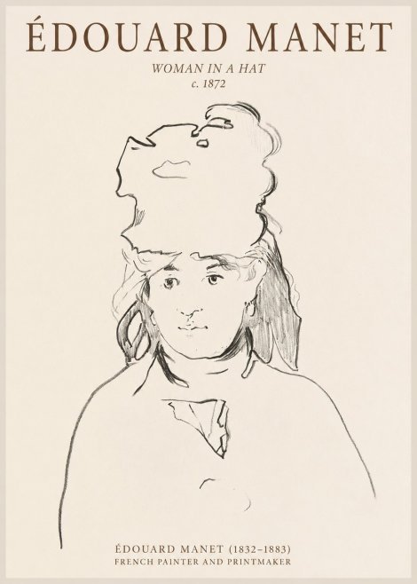 Édouard Manet Woman in a Hat No1 - Poszter