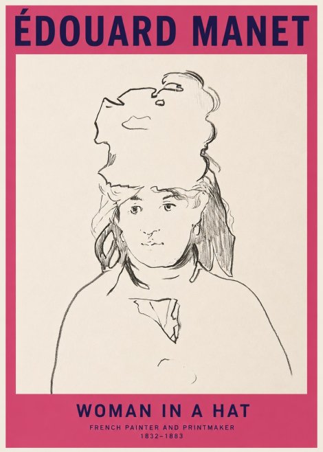 Édouard Manet Woman in a Hat No2 - Poszter