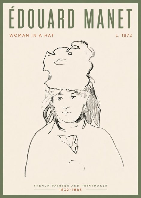 Édouard Manet Woman in a Hat No4 - Poszter