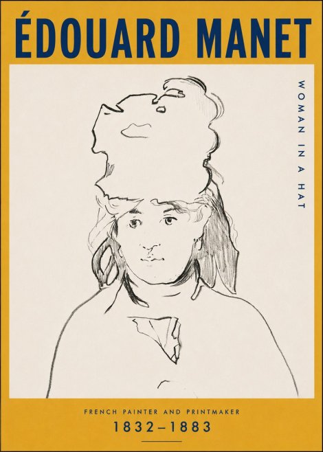 Édouard Manet Woman in a Hat No5 - Poszter
