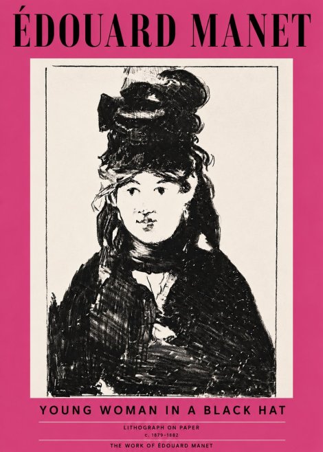 Édouard Manet Young Woman in a Black Hat II No3 - Poszter