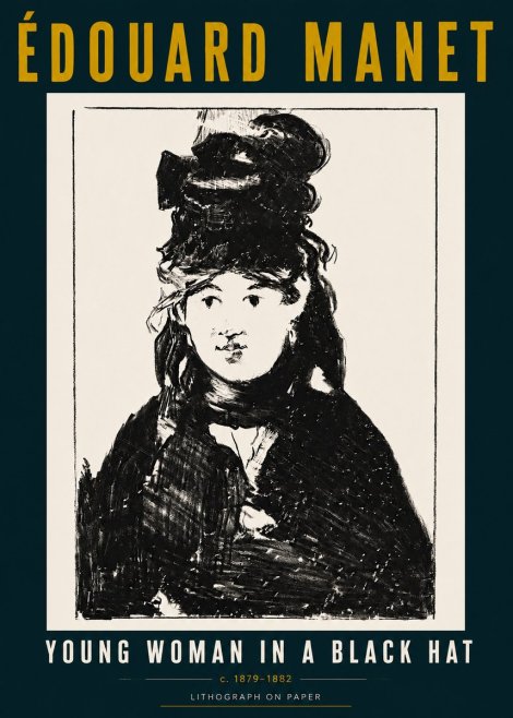 Édouard Manet Young Woman in a Black Hat II No5 - Poszter