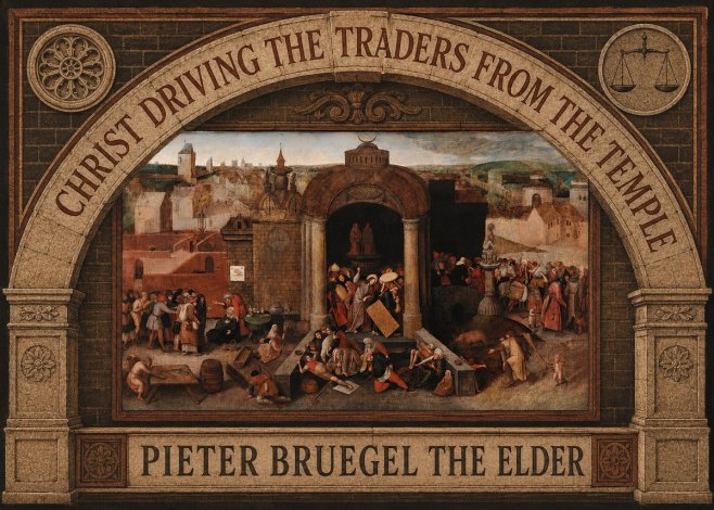 Pieter Bruegel Christ Driving the Traders from the Temple No6 - Poszter