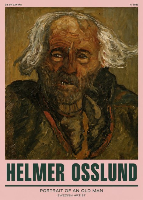 Helmer Osslund Portrait of an Old Man No3 - Poszter