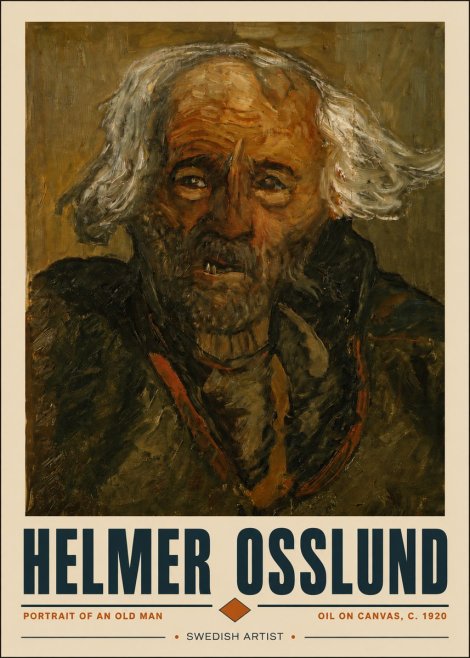 Helmer Osslund Portrait of an Old Man No4 - Poszter