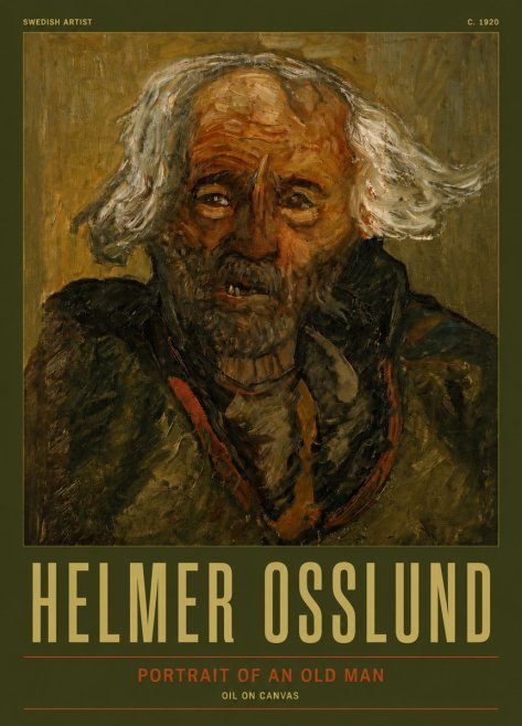 Helmer Osslund Portrait of an Old Man No5 - Poszter