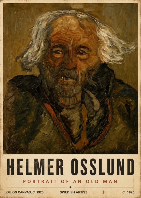 Helmer Osslund Portrait of an Old Man No6 - Poszter