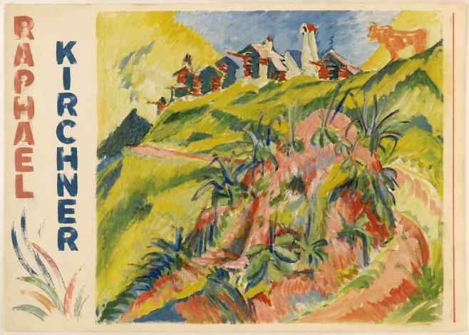 Raphael Kirchner Hillside Dwellings with Alpine Cow No5 - Poszter