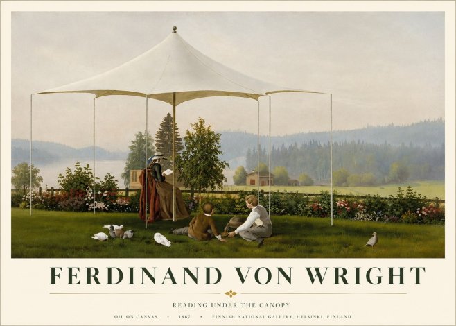 Ferdinand von Wright Reading Under the Canopy No3 - Poszter