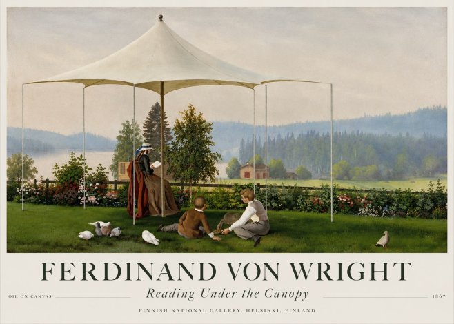 Ferdinand von Wright Reading Under the Canopy No4 - Poszter