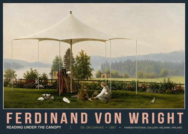 Ferdinand von Wright Reading Under the Canopy No5 - Poszter
