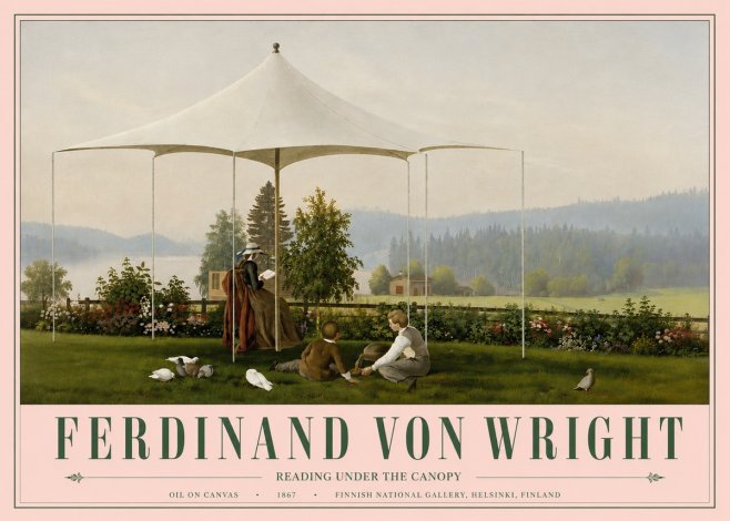 Ferdinand von Wright Reading Under the Canopy No6 - Poszter