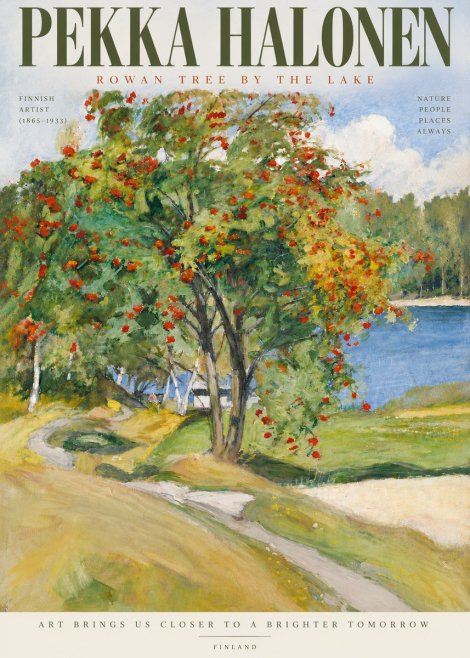 Pekka Halonen Rowan Tree by the Lake No4 - Poszter