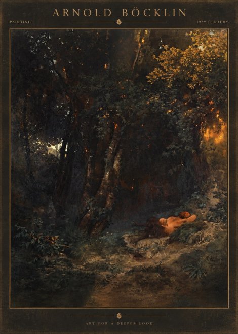 Arnold Böcklin A Faun Asleep No2 - Poszter