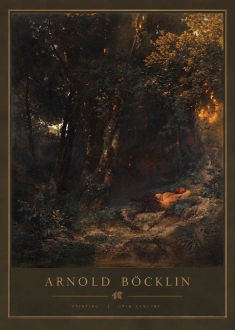 Arnold Böcklin A Faun Asleep No3 - Poszter