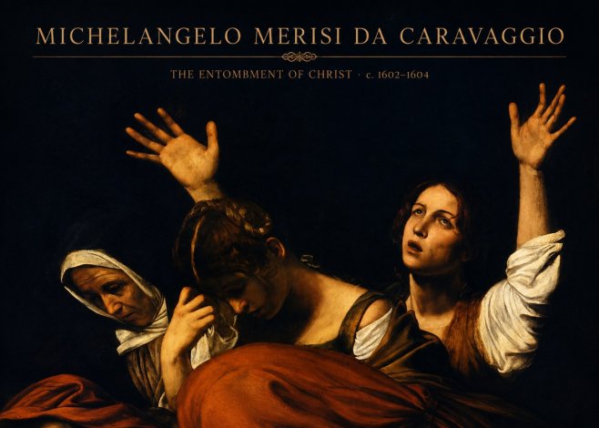 Michelangelo Merisi da Caravaggio The Entombment of Christ I No4 - Poszter