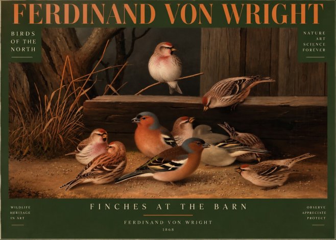 Ferdinand von Wright Finches No4 - Poszter