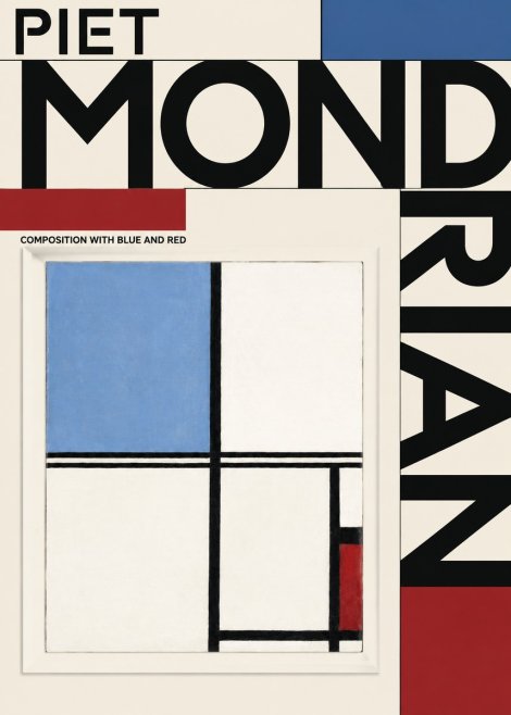 Piet Mondrian Composition with Blue and Red No3 - Poszter
