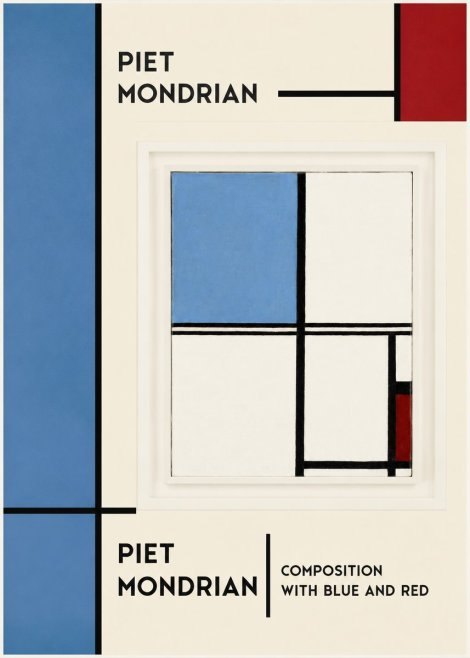 Piet Mondrian Composition with Blue and Red No6 - Poszter