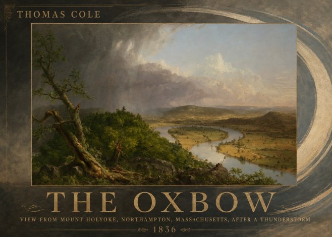 Thomas Cole View from Mount Holyoke, Northampton, Massachusetts, After a Thunderstorm—the Oxbow II No3 - Poszter