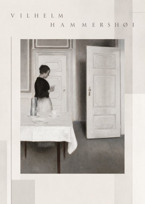 Vilhelm Hammershøi Interior with a Woman Reading a Letter No6 - Poszter