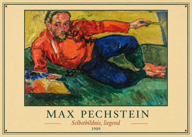 Max Pechstein Selbstbildnis, Liegend No3 - Poszter
