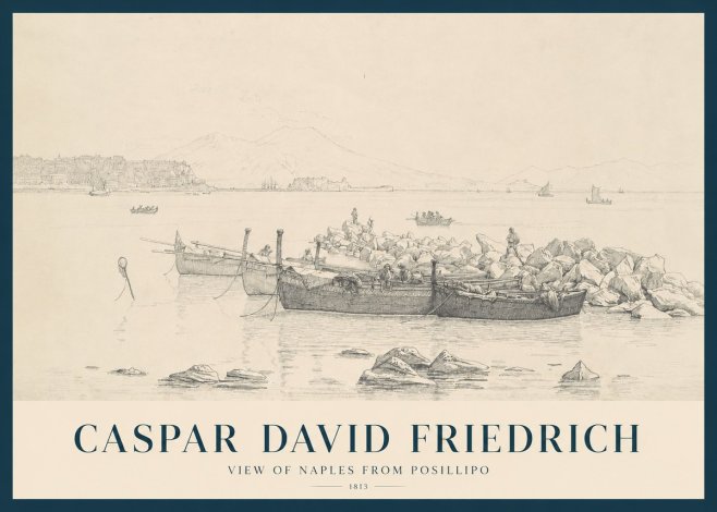 Caspar David Friedrich View of Naples from Posillipo No1 - Poszter