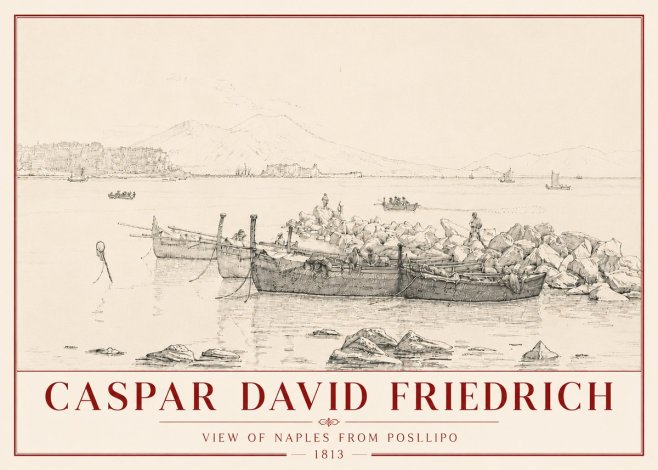 Caspar David Friedrich View of Naples from Posillipo No6 - Poszter