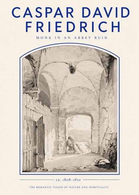 Caspar David Friedrich Monk in an Abbey Ruin No3 - Poszter